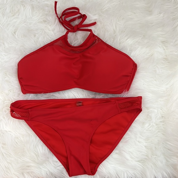 Vibrant red two piece bikini. Brand: TiNiBiKiNi - Picture 1 of 8